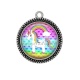 Pendentif Cabochon Argent -  licorne