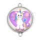Connecteur Cabochon Argent -  licorne