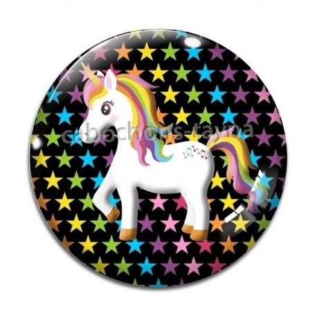 Cabochon Verre -  licorne