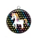 Pendentif Cabochon Argent -  licorne