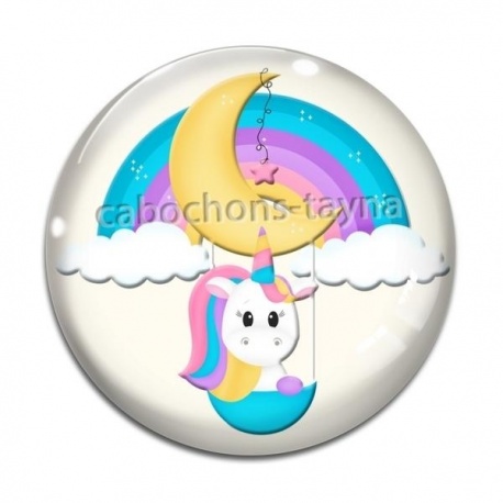Cabochon Verre -  licorne
