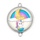 Connecteur Cabochon Argent -  licorne