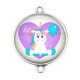 Connecteur Cabochon Argent -  licorne