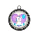 Pendentif Cabochon Argent -  licorne
