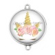 Connecteur Cabochon Argent - licorne