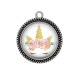 Pendentif Cabochon Argent - licorne