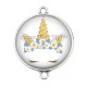 Connecteur Cabochon Argent - licorne