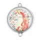 Connecteur Cabochon Argent -  licorne