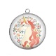 Pendentif Cabochon Argent -  licorne