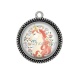 Pendentif Cabochon Argent -  licorne
