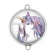 Connecteur Cabochon Argent - licorne