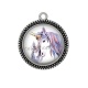 Pendentif Cabochon Argent - licorne