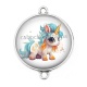 Connecteur Cabochon Argent - licorne