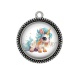 Pendentif Cabochon Argent - licorne