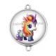 Connecteur Cabochon Argent - licorne