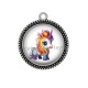 Pendentif Cabochon Argent - licorne