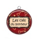 Pendentif Cabochon Argent - les clés du bonheur