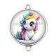 Connecteur Cabochon Argent - licorne