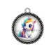 Pendentif Cabochon Argent - licorne