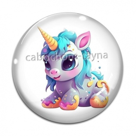 Cabochon Verre -  licorne