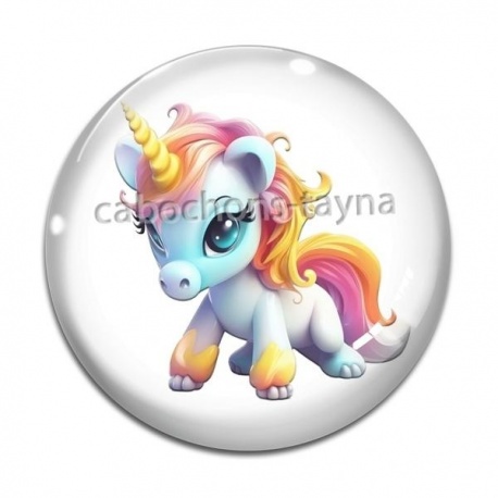 Cabochon Verre -  licorne