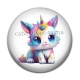 Cabochon Résine - chat  licorne