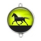 Connecteur Cabochon Argent - cheval