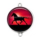 Connecteur Cabochon Argent - cheval
