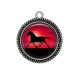 Pendentif Cabochon Argent - cheval