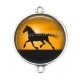 Connecteur Cabochon Argent - cheval