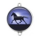 Connecteur Cabochon Argent - cheval