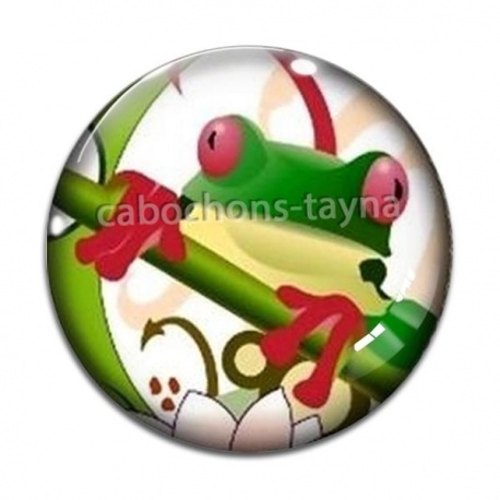 Cabochon Verre - grenouille