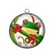 Pendentif Cabochon Argent - grenouille