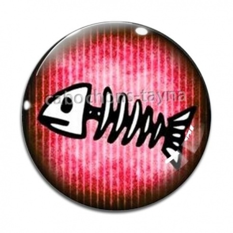 Cabochon Verre - arrête de poisson