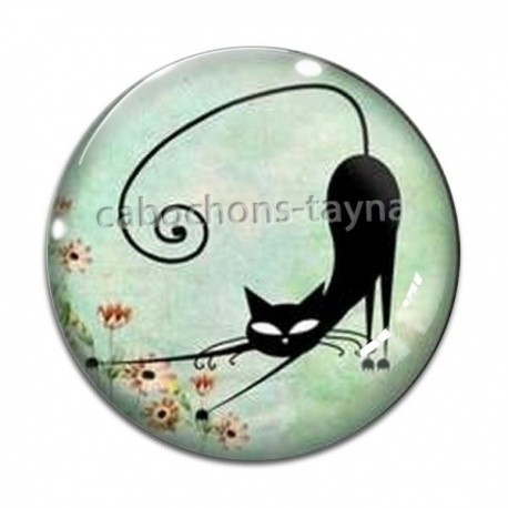 Cabochon Verre - chat