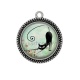 Pendentif Cabochon Argent - chat
