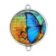 Connecteur Cabochon Argent - papillon