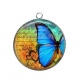 Pendentif Cabochon Argent - papillon