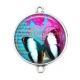 Connecteur Cabochon Argent - papillon