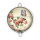 Connecteur Cabochon Argent - papillon