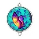 Connecteur Cabochon Argent - papillon
