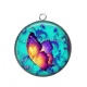 Pendentif Cabochon Argent - papillon