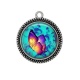 Pendentif Cabochon Argent - papillon