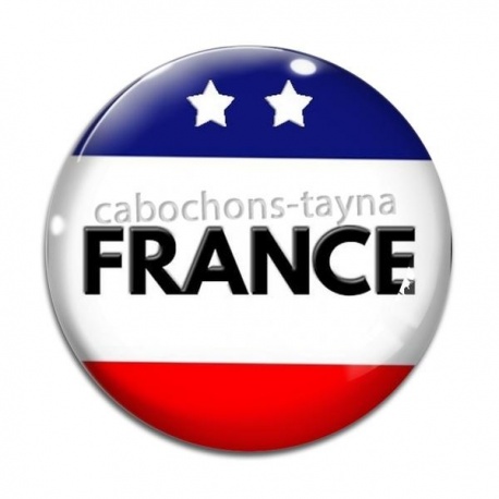 Cabochon Verre - drapeau France