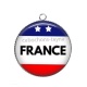Pendentif Cabochon Argent - drapeau France