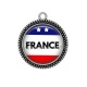 Pendentif Cabochon Argent - drapeau France