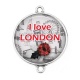 Connecteur Cabochon Argent - I love London