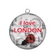 Pendentif Cabochon Argent - I love London