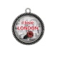 Pendentif Cabochon Argent - I love London