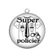 Pendentif Cabochon Argent - super policier